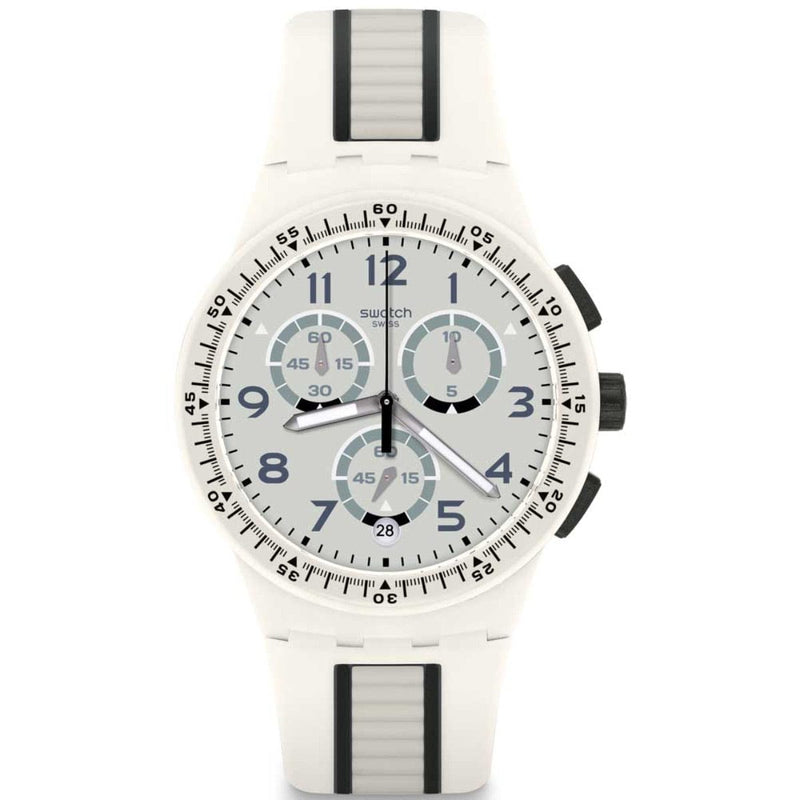 Swatch-Escalator White Unisex Rubber Watch-SUSW408