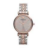 Armani Gianni T-Bar Rose Gold/Silver Stainless Steel Women Watch-AR1840