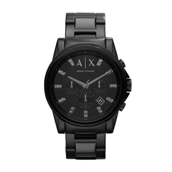 Armani Exchange Chronograph Black Stainless Steel Watch-AX2093