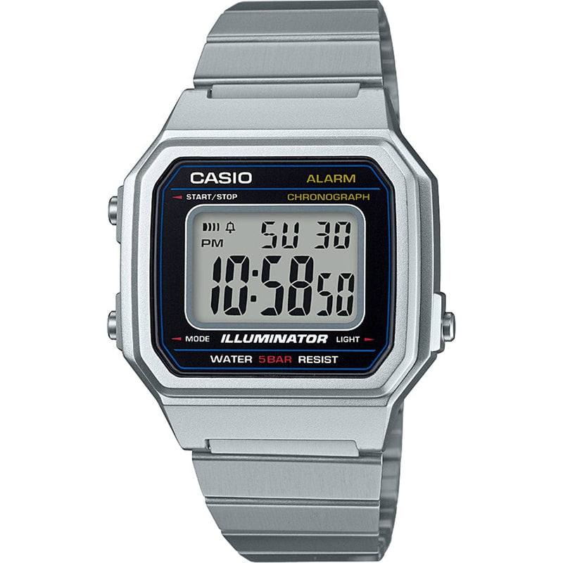 Casio Men's B650WD-1ADF Retro Digital Square Watch - Silver