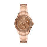 Fossil Stella Sport Womens Rose Gold Stainless Steel Watch - ES5109