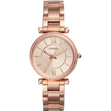 Fossil Carlie Rose Gold Stainless Steel Women Watch-ES4301