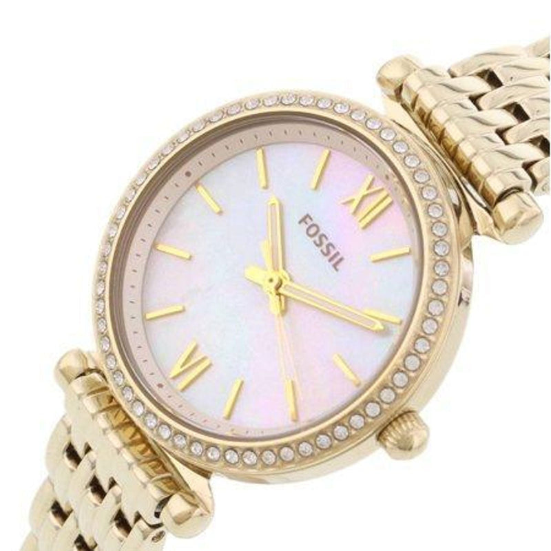 Fossil Carlie Mini Gold Stainless Steel Women Watch-ES4735