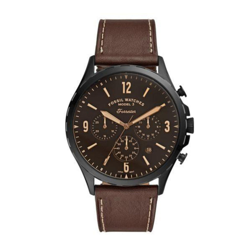 Fossil Forrester Chrono Men'S Black Stainless Steel Watch-FS5608