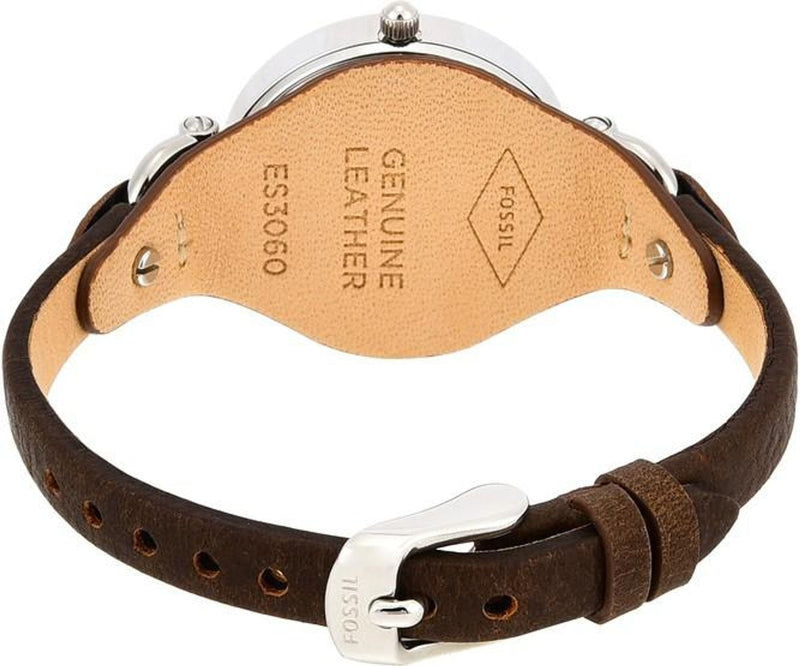 Fossil Ladies Georgia Brown Leather Strap Watch - ES3060