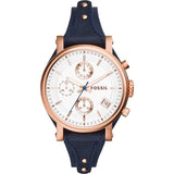 Fossil Obf Navy Leather Women Watch-ES3838