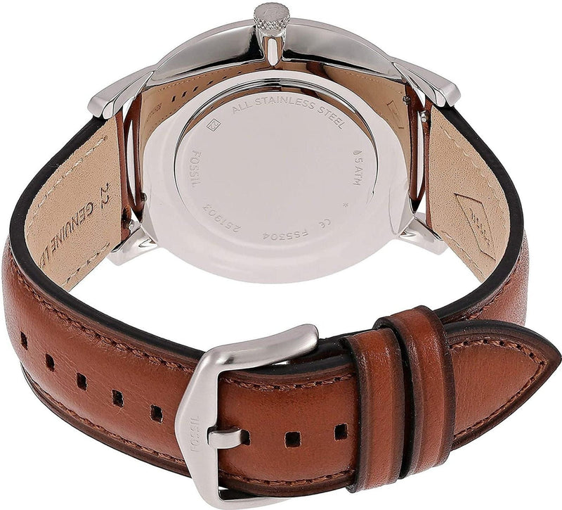 Fossil The Minimalist 3H Brown Leather Men Watch-FS5304