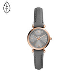 Fossil Women Carlie Mini Grey Leather Watch-ES5068