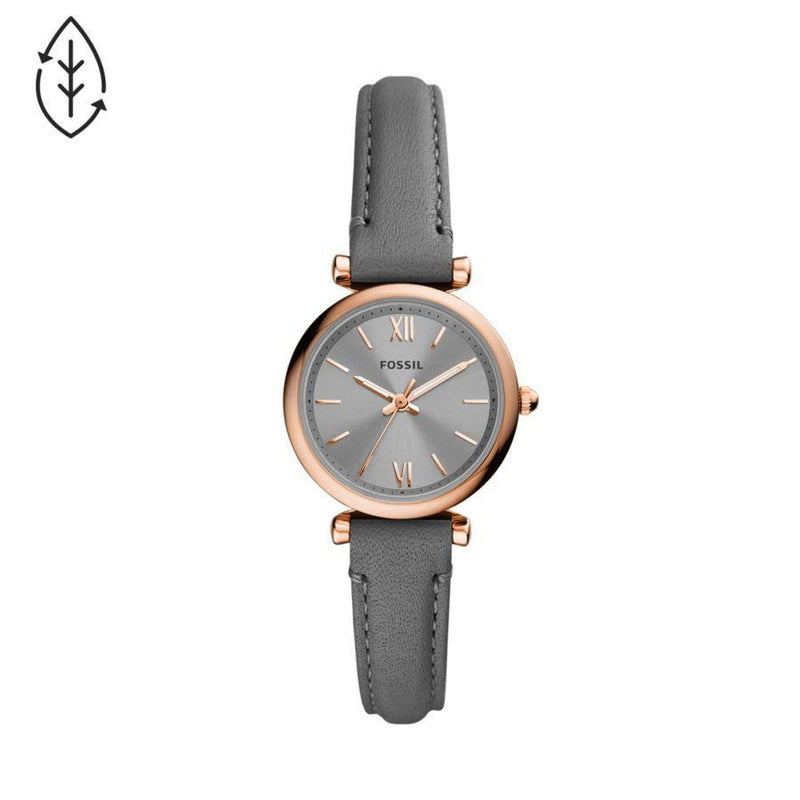Fossil Women Carlie Mini Grey Leather Watch-ES5068