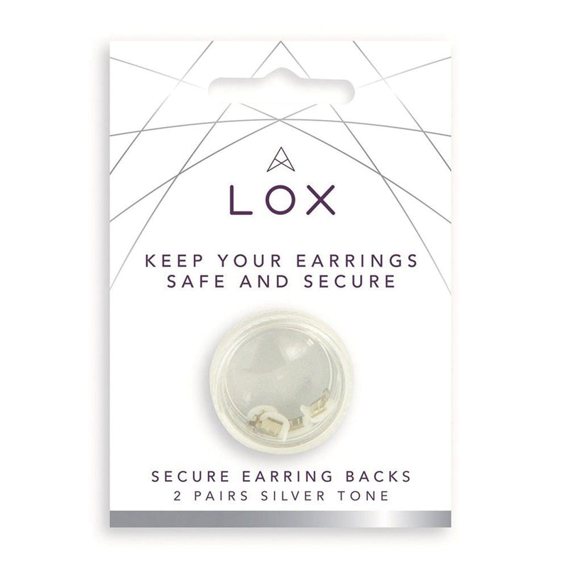 Lox Silver Tone Earring Backs Butterflies - 2 Pack - LOXSIL