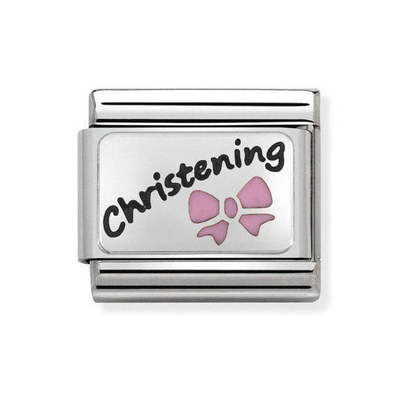 Nomination Silver and Pink Enamel Christening Charm