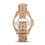 Fossil Riley Multifunction Rose-Tone & Sand Leather Watch-ES3466