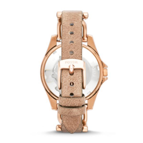 Fossil Riley Multifunction Rose-Tone & Sand Leather Watch-ES3466